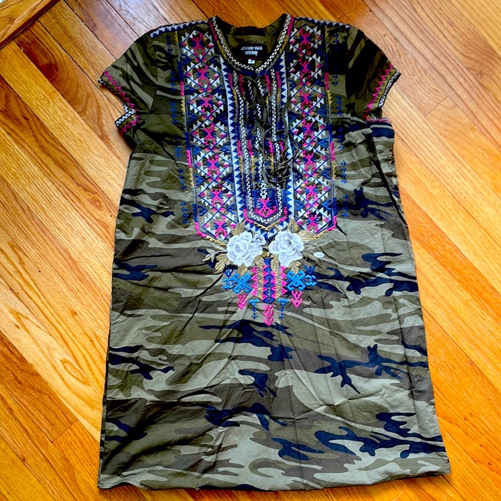 Johnny Was Workshop Camo Dress Size Small